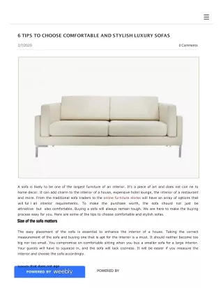 6 tips to choose comfortable and stylish luxury sofas