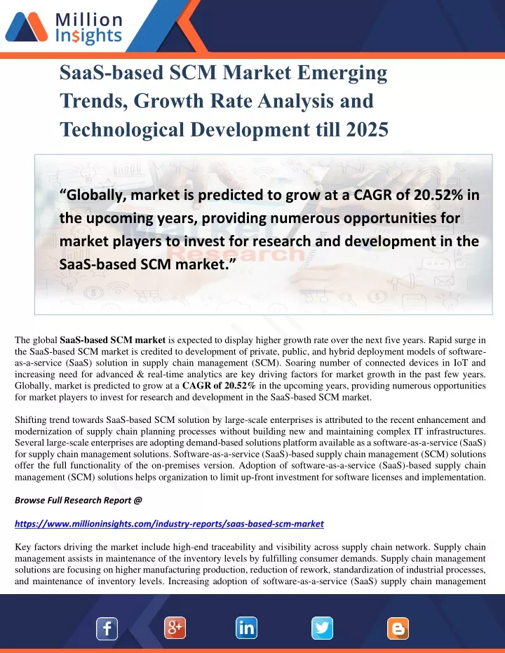 saas based scm market emerging trends growth rate