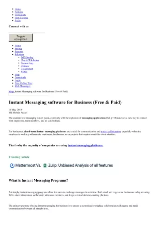 Instant Messaging software for Business (Free & Paid)