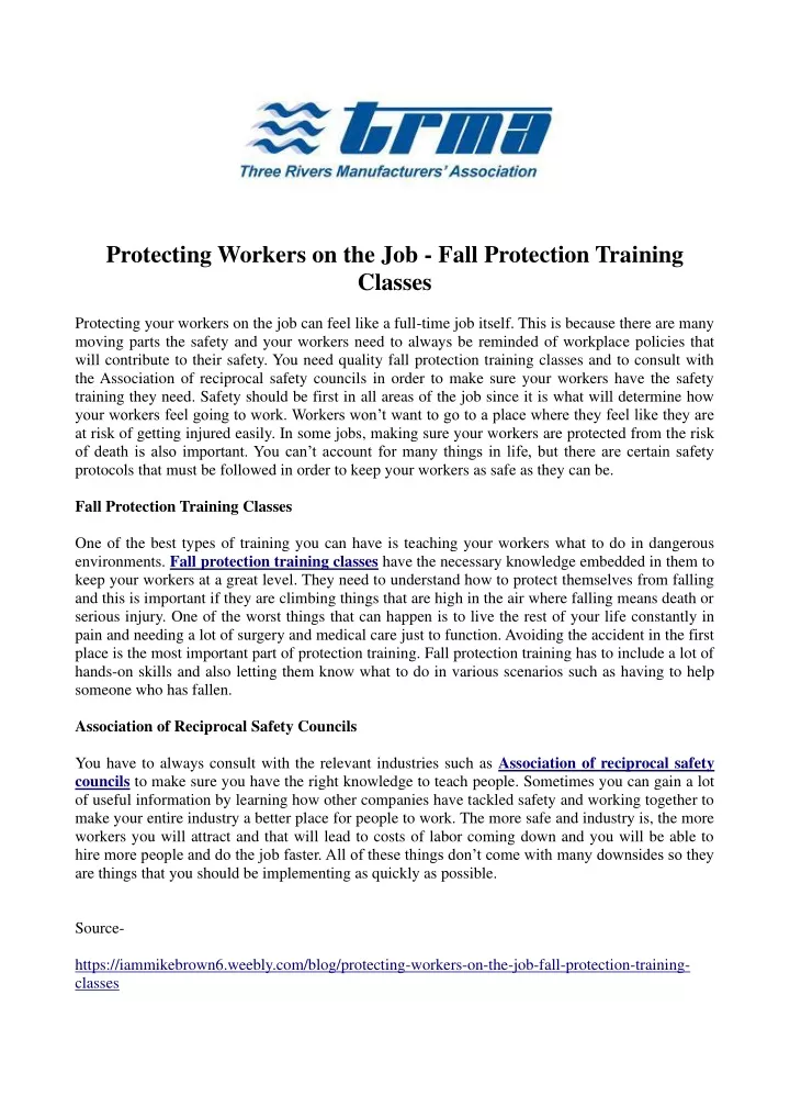 protecting workers on the job fall protection