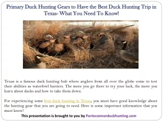 primary duck hunting gears to have the best duck