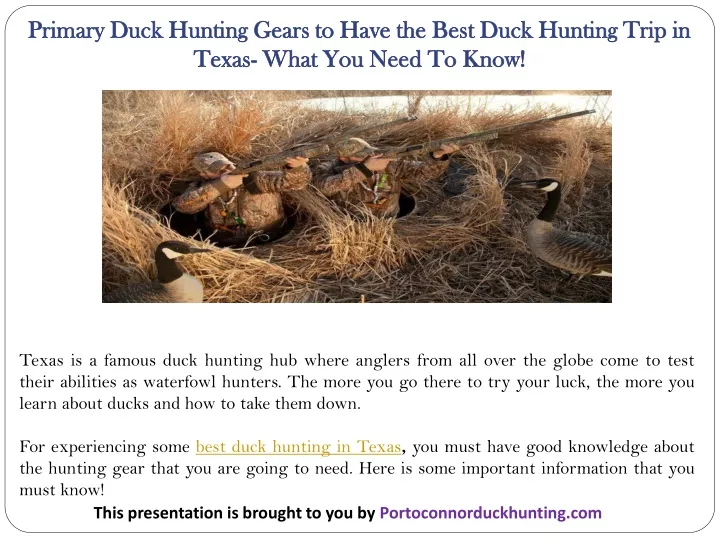primary duck hunting gears to have the best duck