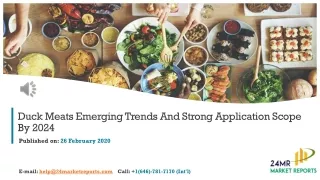 duck meats emerging trends and strong application scope by 2024