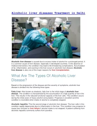 Alcoholic Liver Disease in Delhi