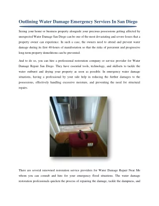outlining water damage emergency services