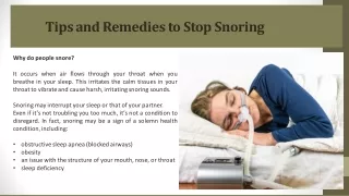 tips and remedies to stop snoring