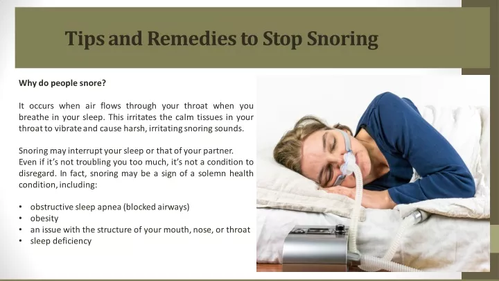 tips and remedies to stop snoring