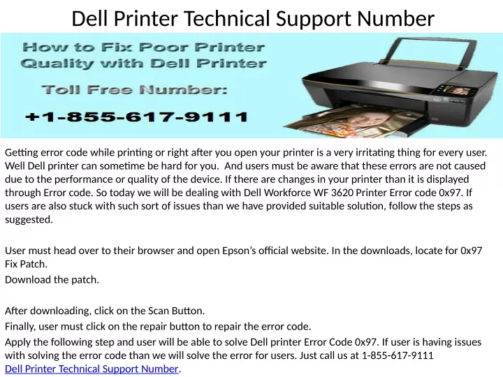 dell printer technical support number