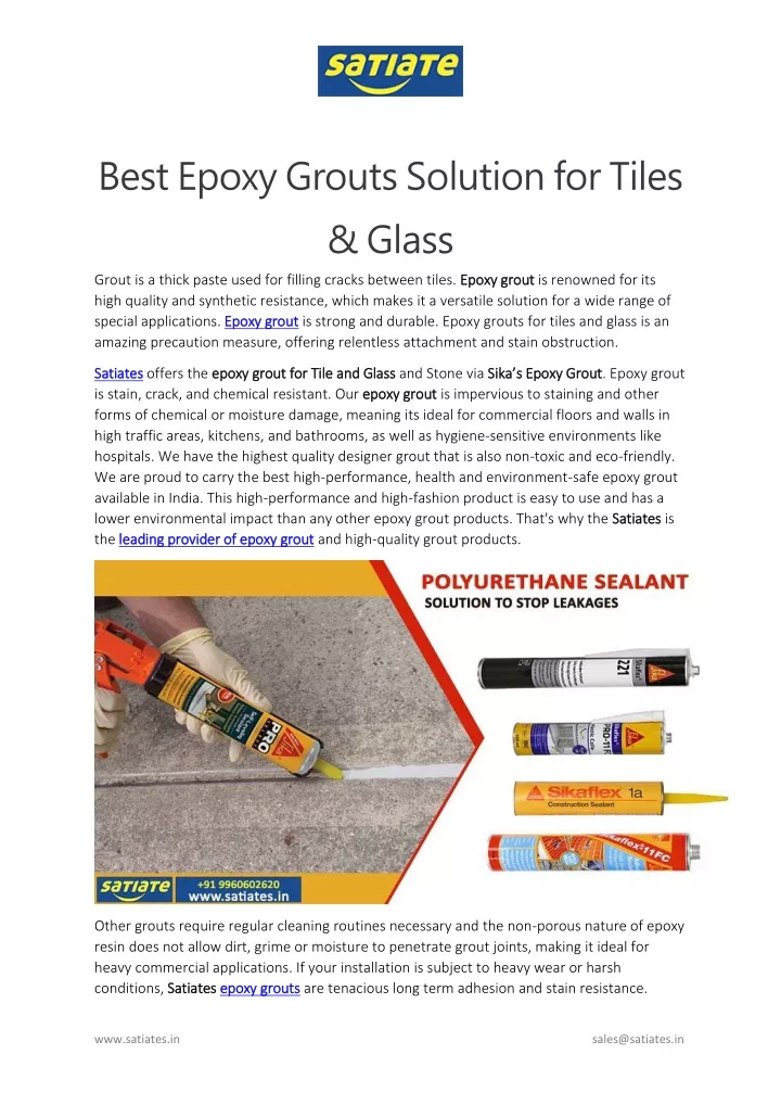 best epoxy grouts solution for tiles glass