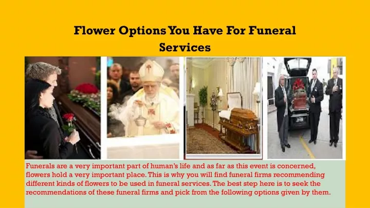 flower options you have for funeral services