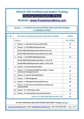 pas114 hse certified lead auditor training