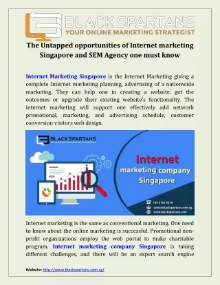 The Untapped opportunities of Internet marketing Singapore and SEM Agency one must know