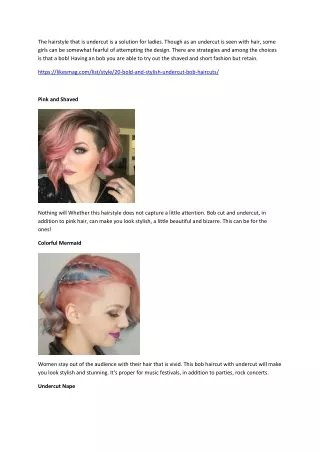 the hairstyle that is undercut is a solution