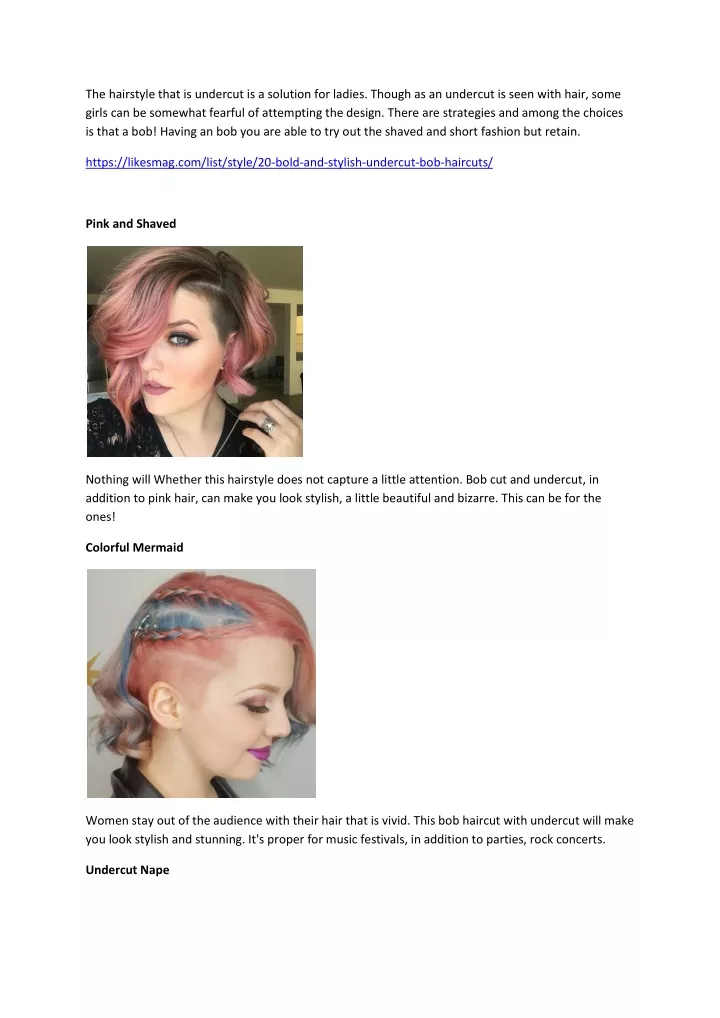 the hairstyle that is undercut is a solution