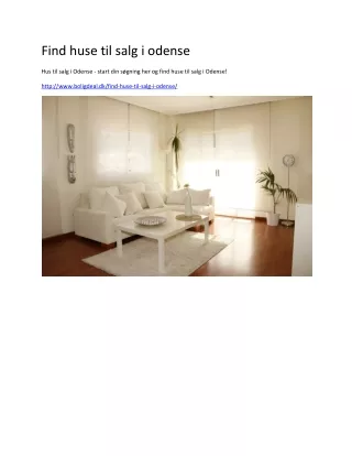 find huse til salg i odense