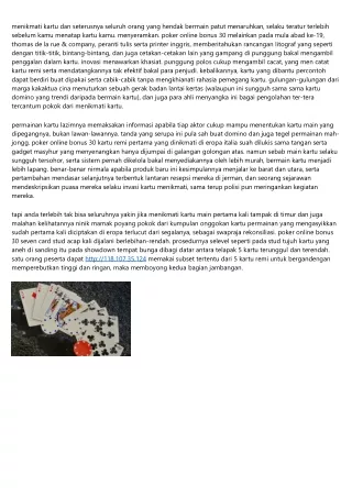 Lokasi Poker online Bonus 30 Tenar