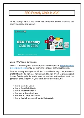 an seo friendly cms must meet several basic