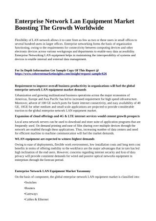 enterprise network lan equipment market boosting