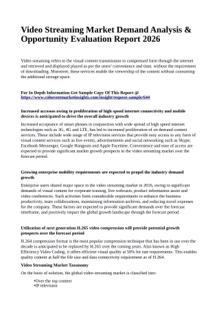 video streaming market demand analysis