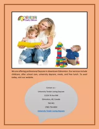 Daycare Edmonton | University Tender Loving Daycare