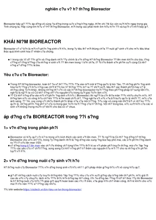 nghi n c u v h th ng bioreactor