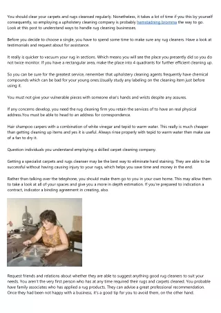 you should clear your carpets and rugs cleansed