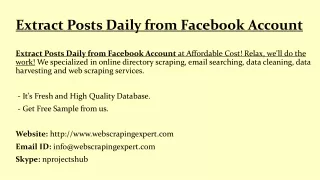 extract posts daily from facebook account