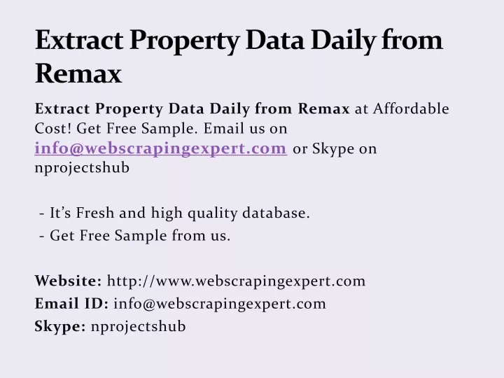 extract property data daily from remax