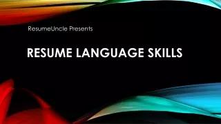 Resume Language Skills