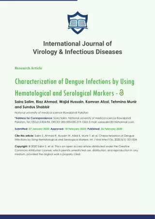 International Journal of Virology & Infectious Diseases