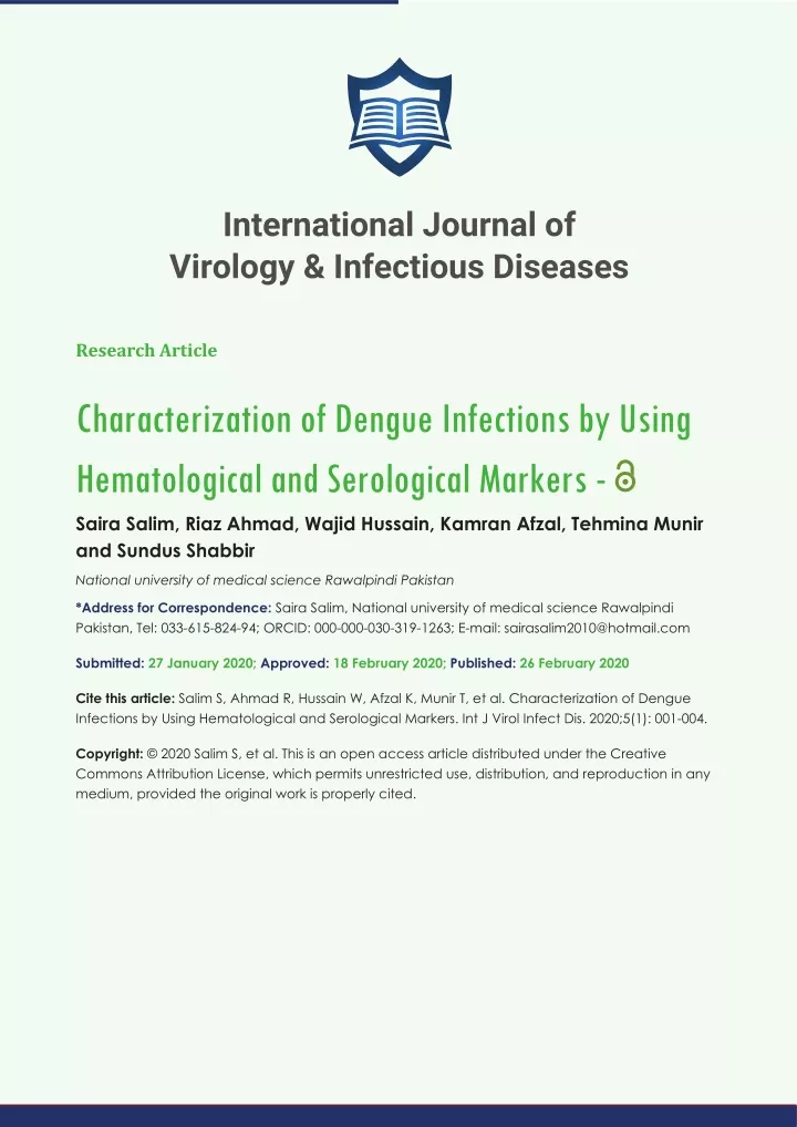 international journal of virology infectious