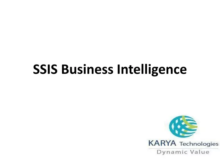 ssis business intelligence