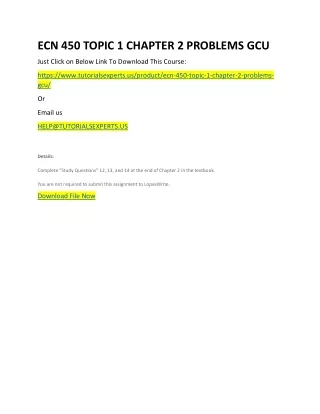 ecn 450 topic 1 chapter 2 problems gcu