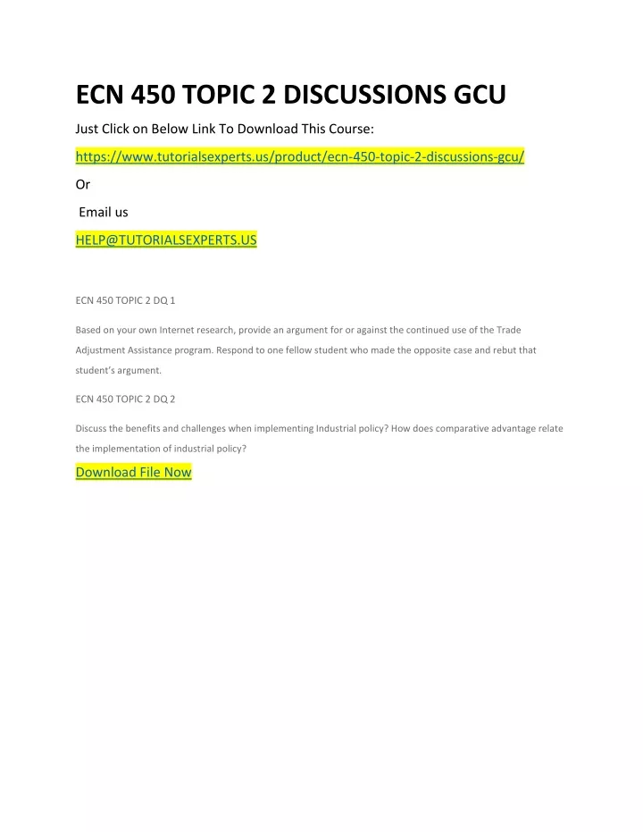 ecn 450 topic 2 discussions gcu