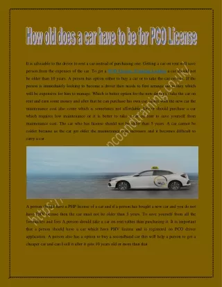 it is advisable to the driver to rent