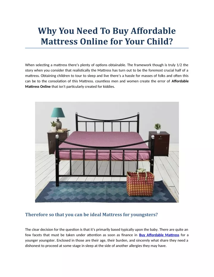 why you need to buy affordable mattress online