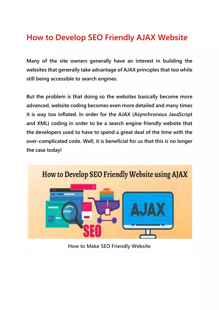 how to develop seo friendly ajax website