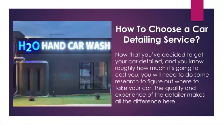 how to choose a car detailing service