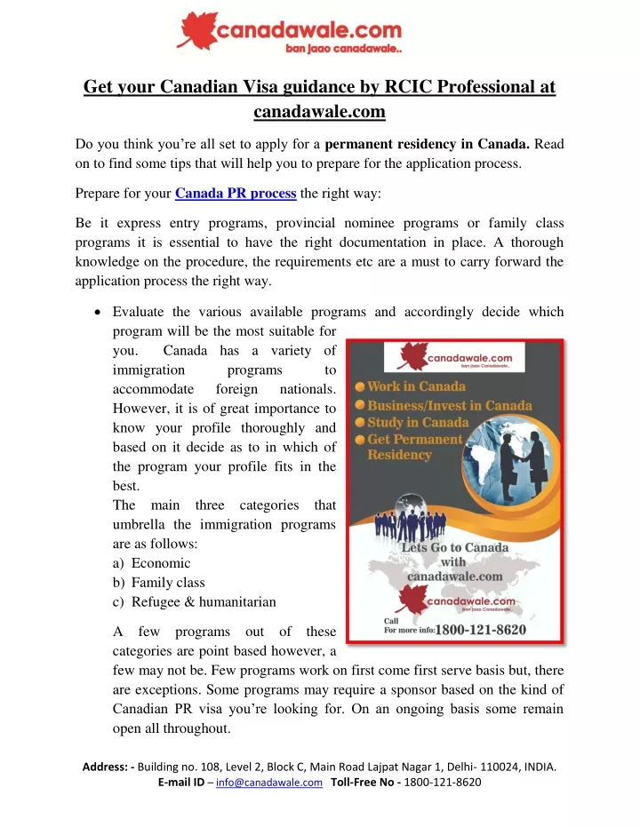 get your canadian visa guidance by rcic