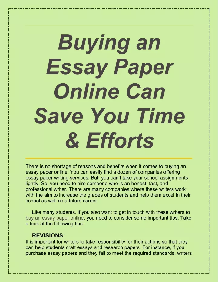 buying an essay paper online can save you time