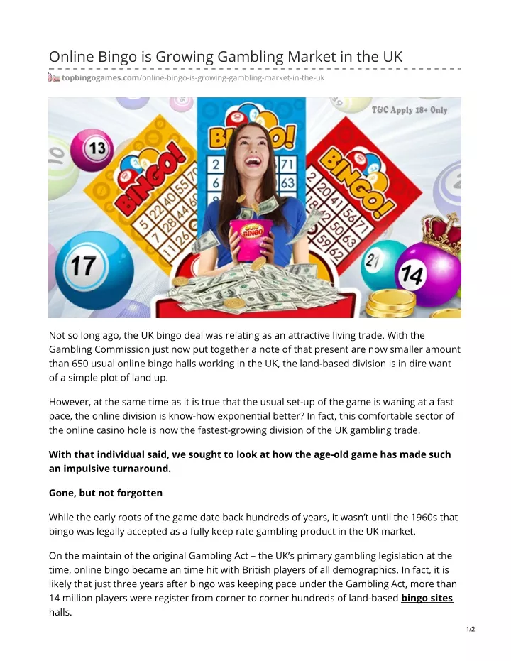 online bingo is growing gambling market in the uk