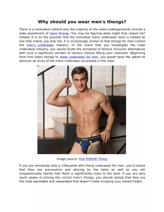 why should you wear men s thongs