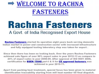 welcome to rachna fasteners