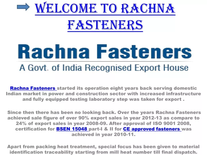 welcome to rachna fasteners