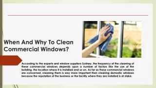 When And Why To Clean Commercial Windows?