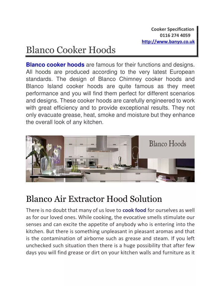 cooker specification http www banyo co uk blanco