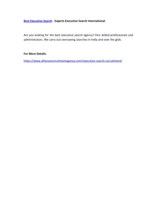 best executive search experts executive search