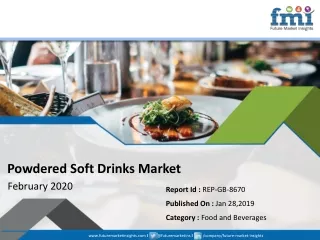 Powdered Soft Drinks Market is expected to progress at healthy CAGR of 2.9% by 2027