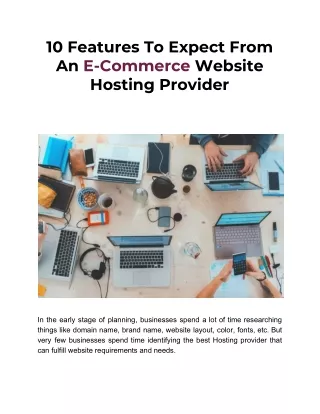 10 features to expect from an e commerce website