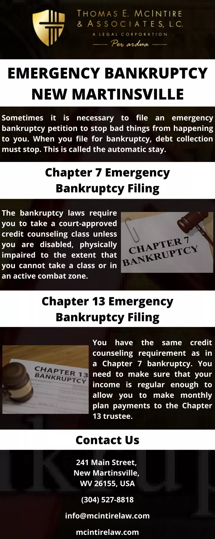 emergency bankruptcy new martinsville